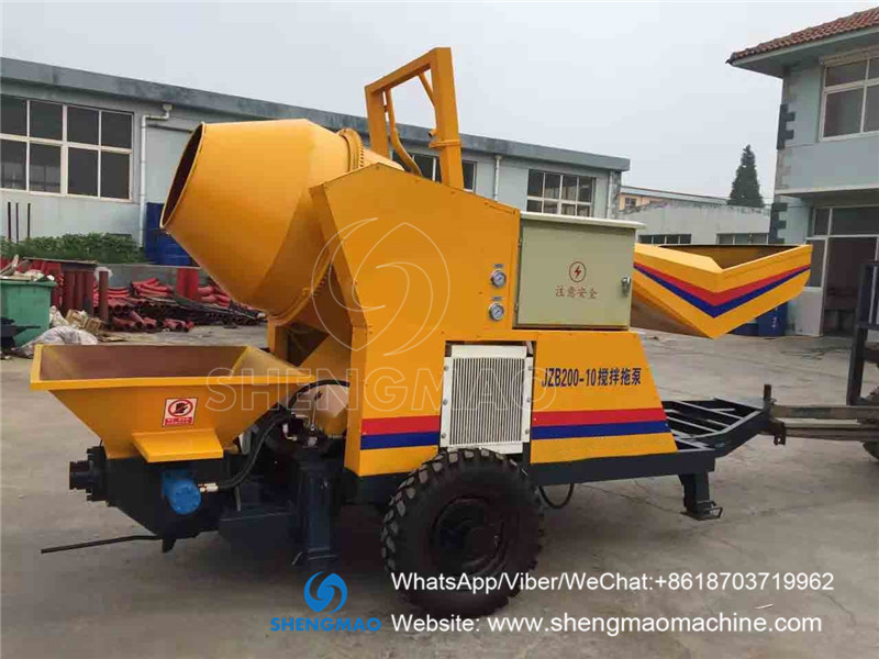 mini concrete pump with mixer sold to Russia