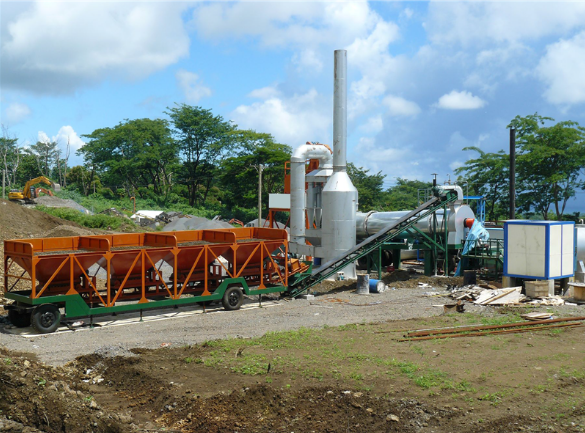 Mobile asphalt drum mix plant