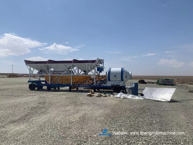 30m3/h mobile batching plant to Mongolia