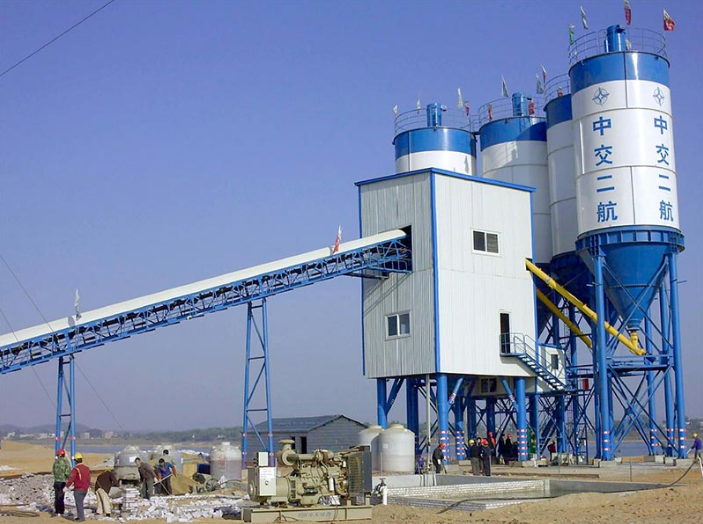 Stationary concrete batching plants