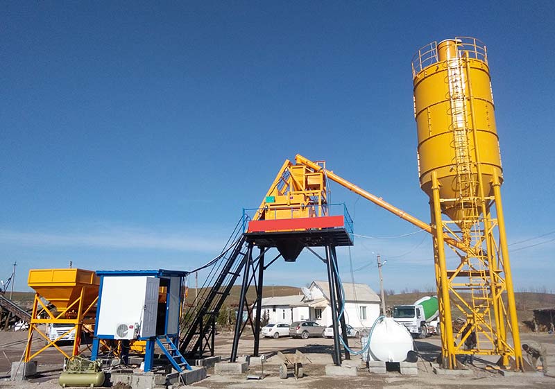 HZS50 Concrete Batching Plant in Uzbekistan